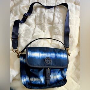 Tory Burch Tie Dye Scout Nylon Crossbody Bag Blue